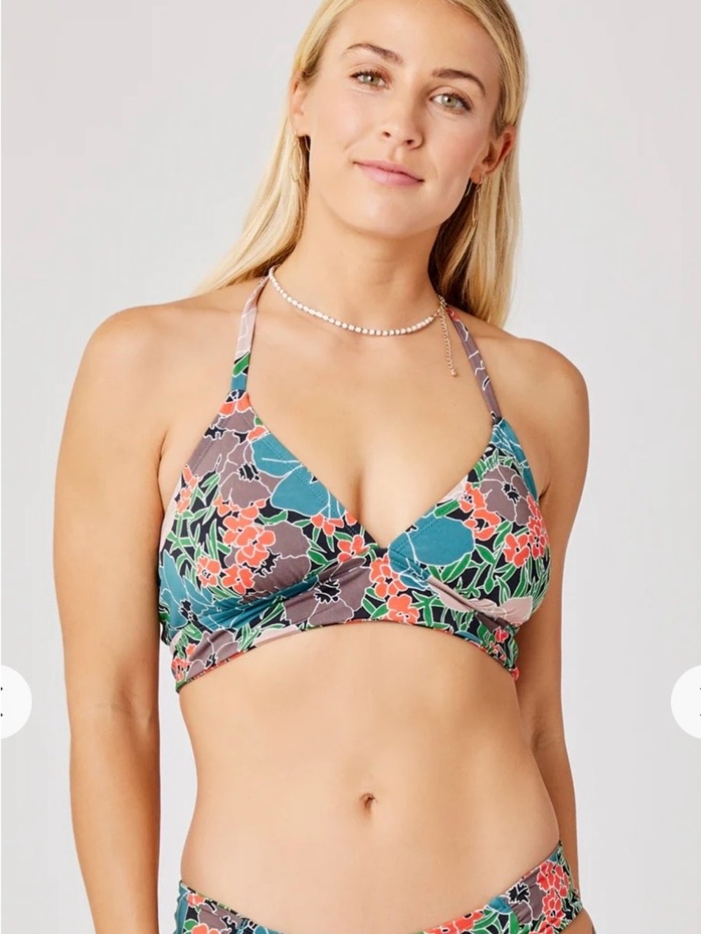 Carve Designs Floral Dahlia Bikini Top in Jardin Print
